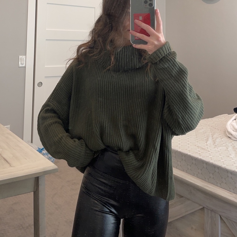 dark green knit sweater